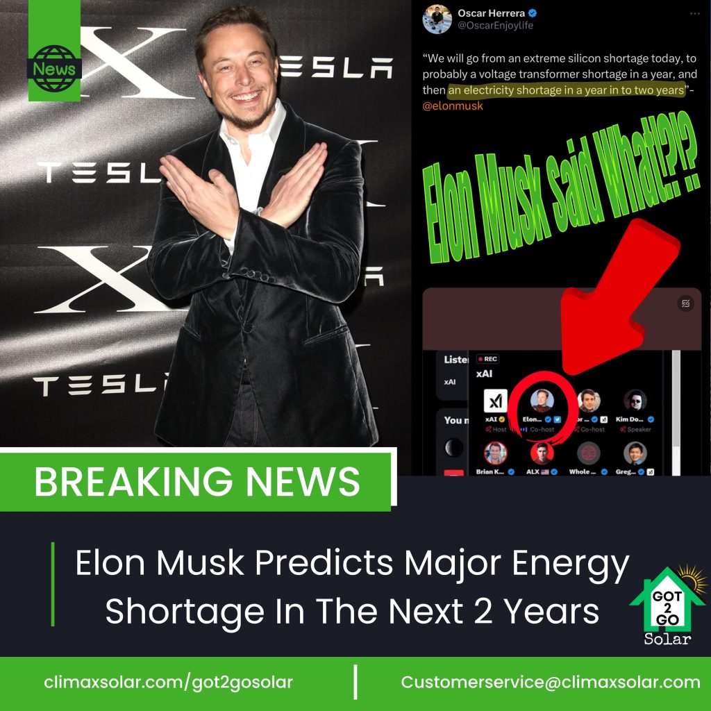 Elon Musk Predicts Major Energy Shortage